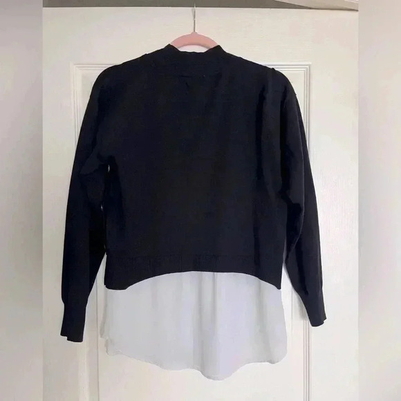 Tristan Black Button-Side Layered Sweater Top - Picture 3 of 5